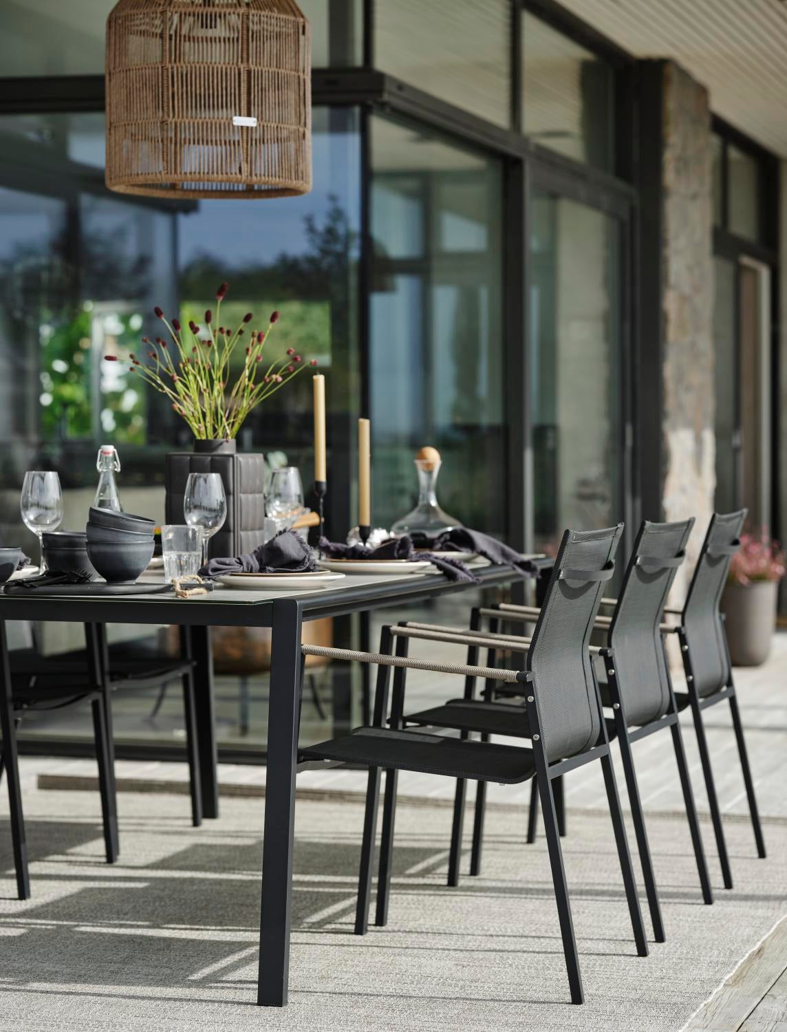 Lyra spisestol  Svart/grå