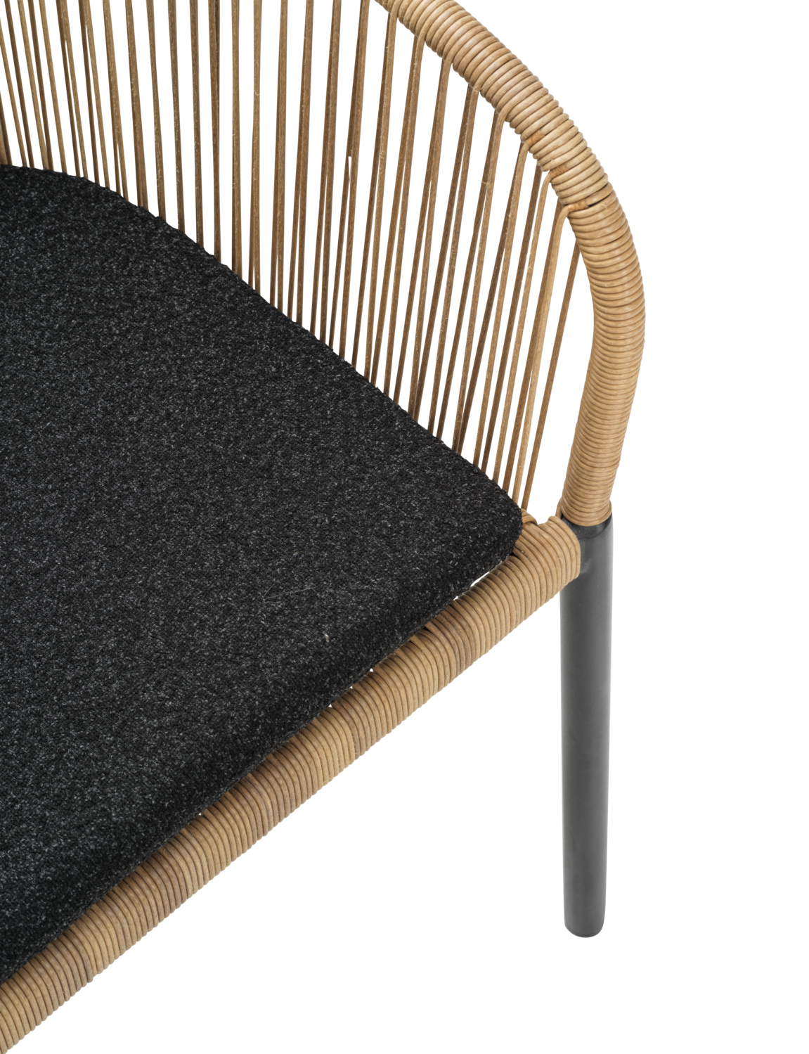 Delta stol med armlener Antracit/Teddy Black