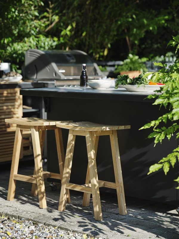 Fornax utekjøkken Svart/teak