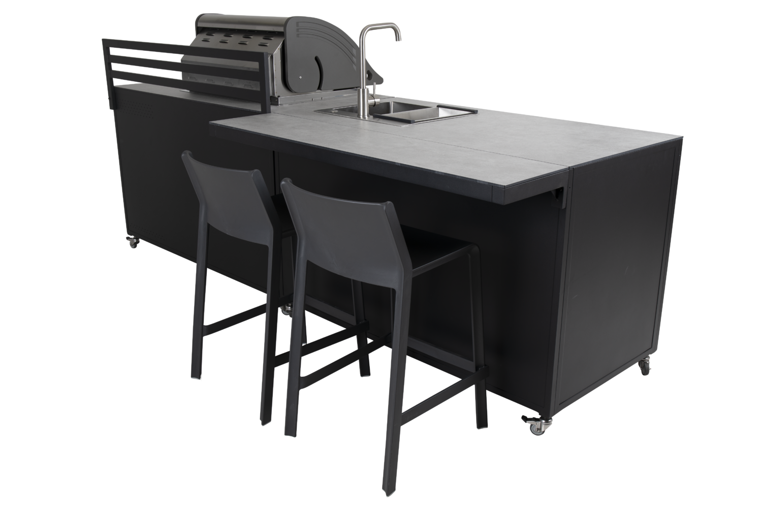 Fornax utekjøkken Svart/teak