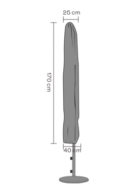 Møbeltrekk parasoll Black-Waterproof