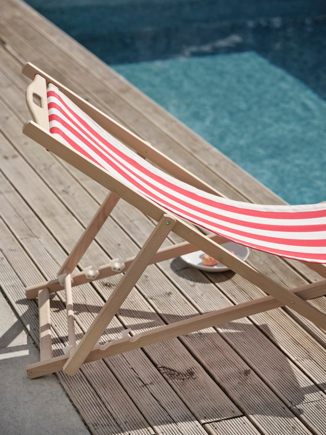 Dingla strandstol Natural/Red-White