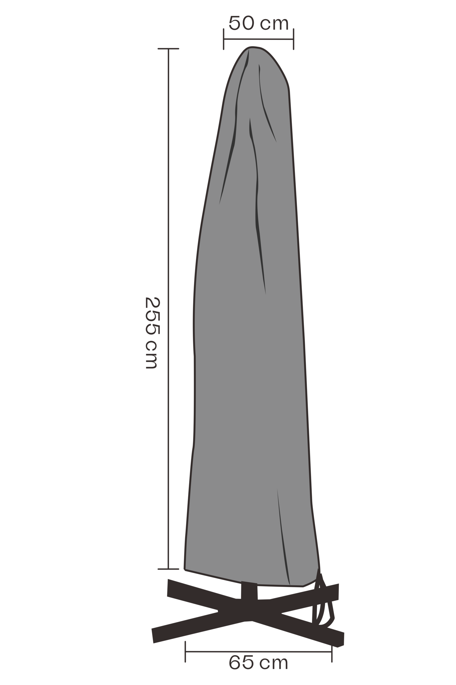 Møbeltrekk parasoll Black-Waterproof