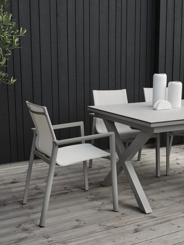Delia stol med armlener Khaki/Off-white