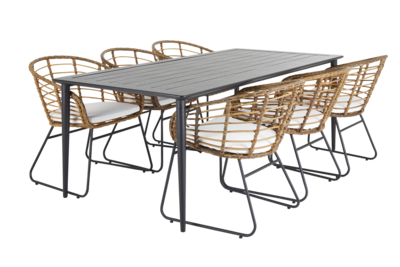 Covelo spisestol  Natur/svart