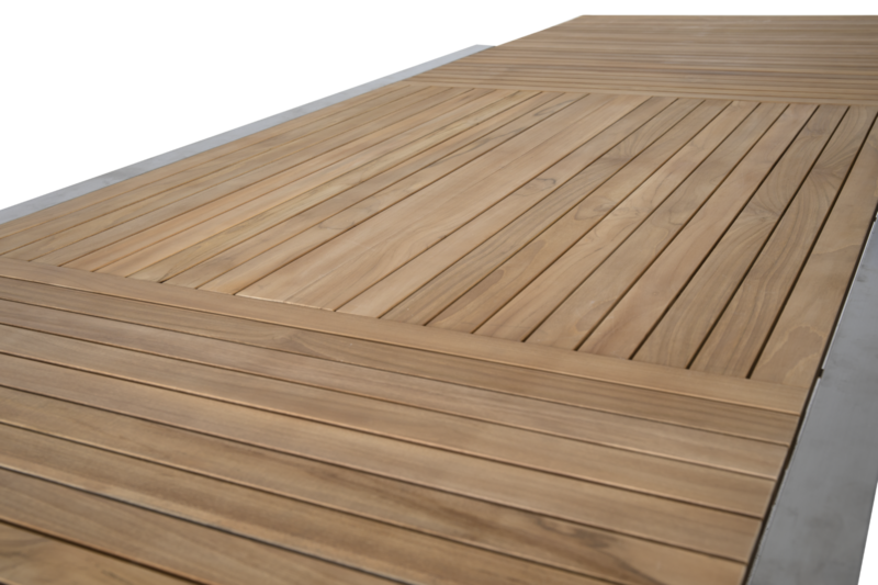 Naos spisebord Stainless steel/teak