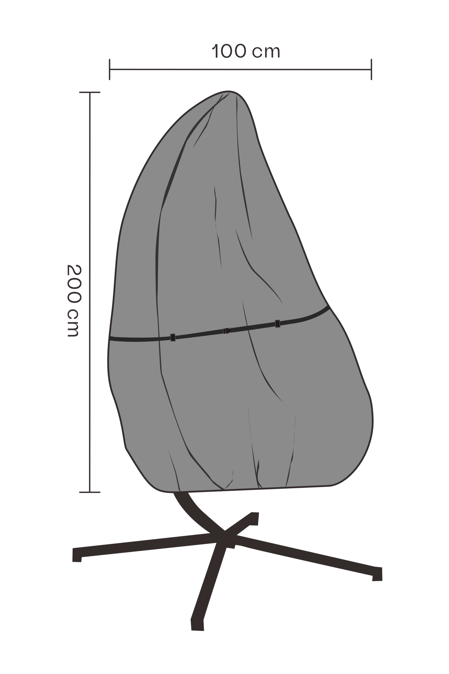 Møbeltrekk hengestol Black-Waterproof