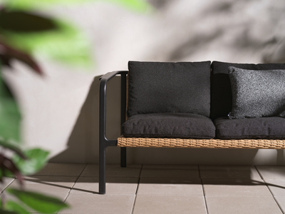 Motty 2-seter sofa Svart/Teddy Black