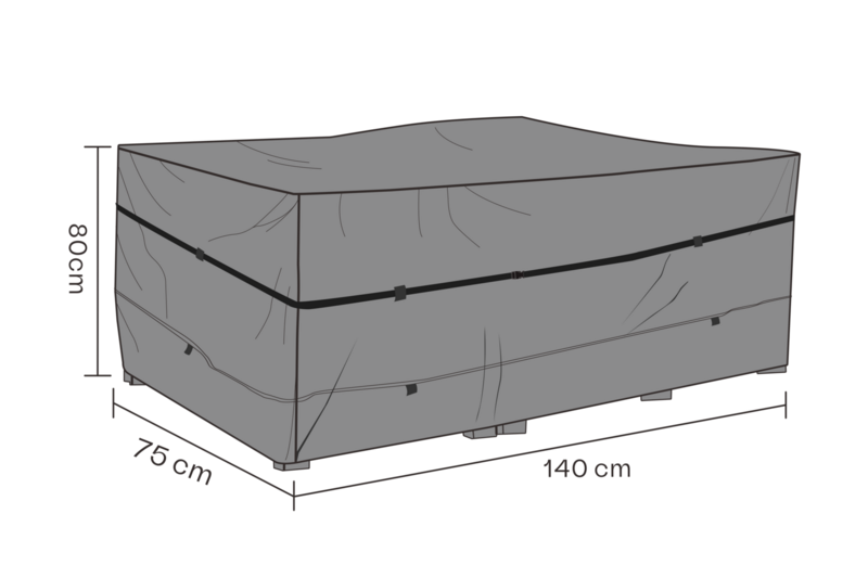 Møbeltrekk cushion box Black-Breathable