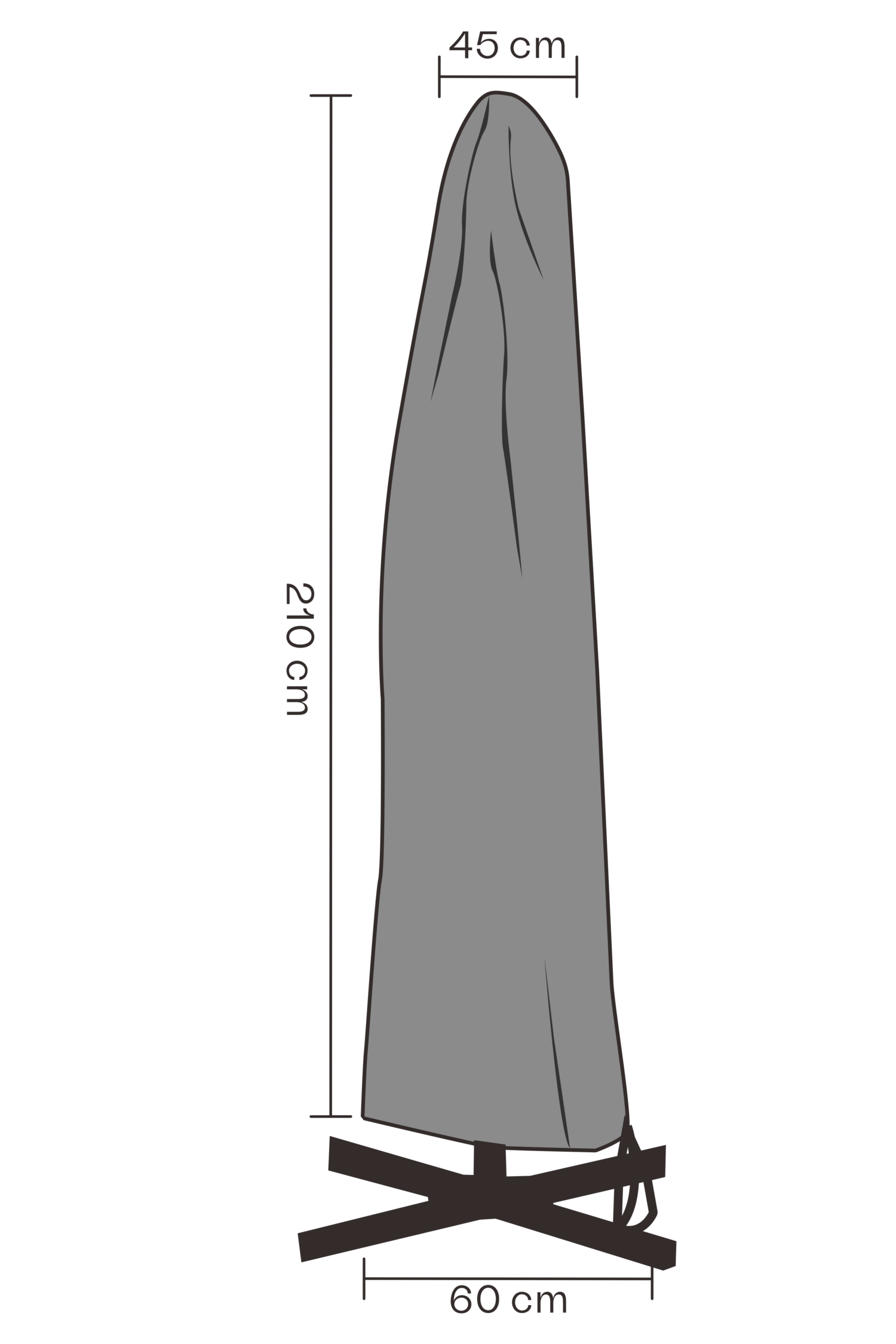 Møbeltrekk parasoll Black-Waterproof