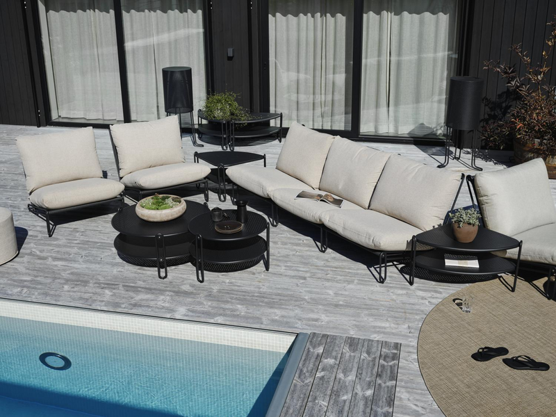 Blixt loungestol Black/Cley beige