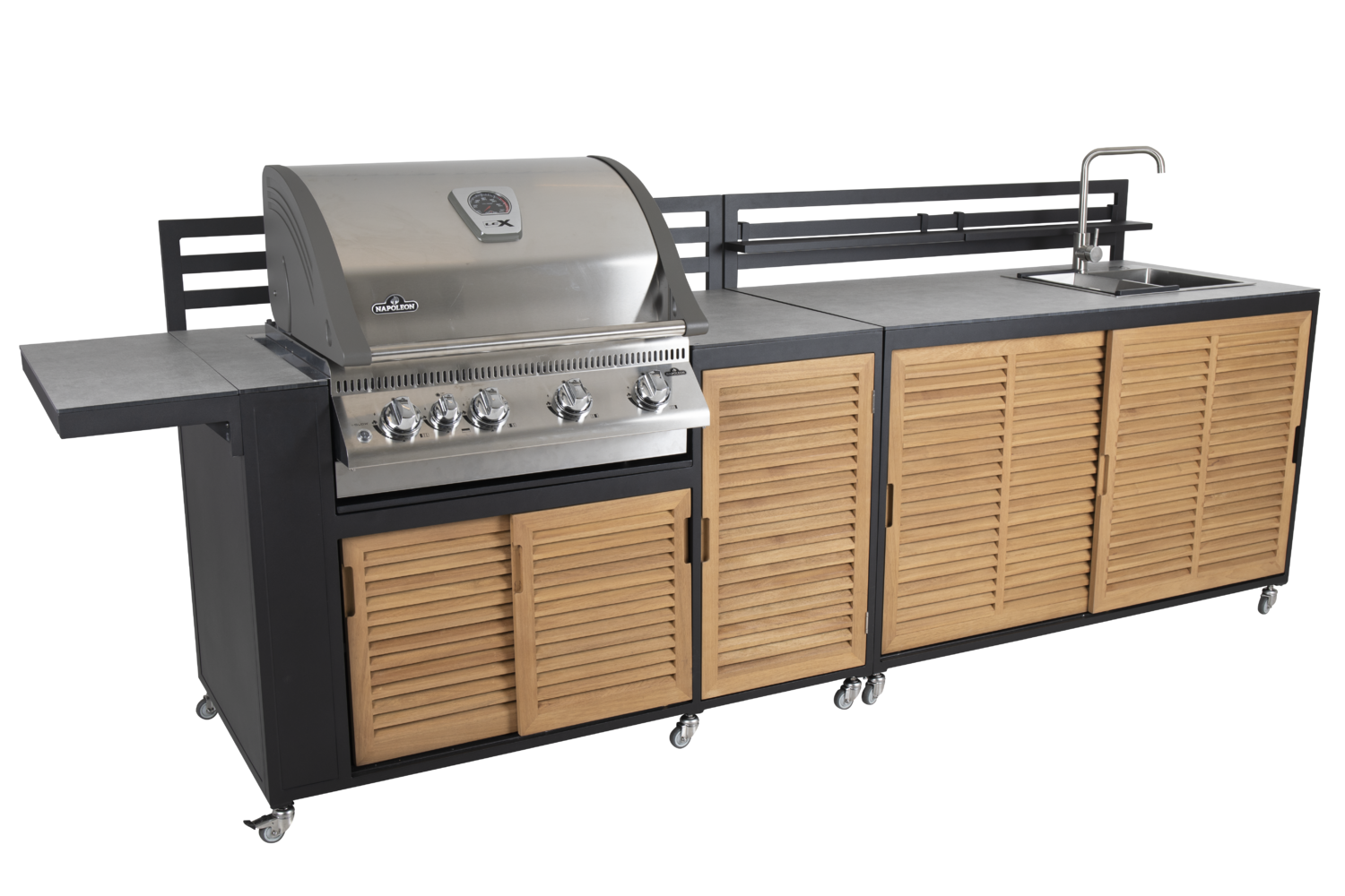 Fornax utekjøkken Svart/teak