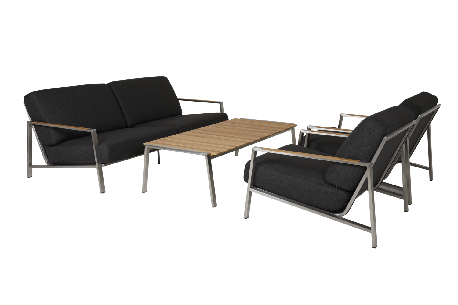 Naos 2,5-seters sofa Stainless steel/Nearly back