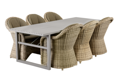 Paulina stol med armlener Beige/beige