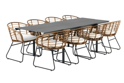 Covelo spisestol  Natur/svart