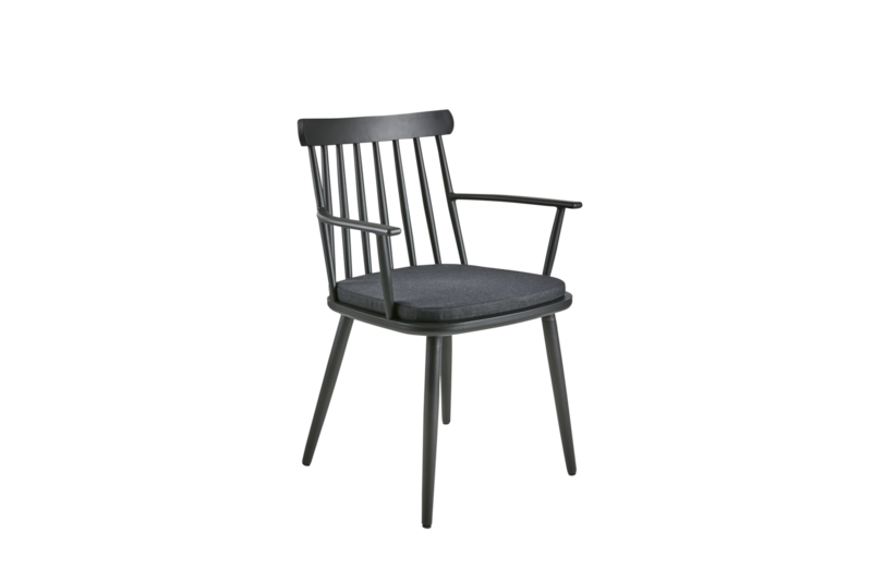 Winsor stol med armlener Black/Raven