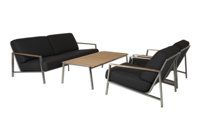 Naos 2,5-seter sofa Stainless steel/Nearly back