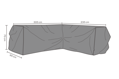 Møbeltrekk hjørnesofa Black-Breathable