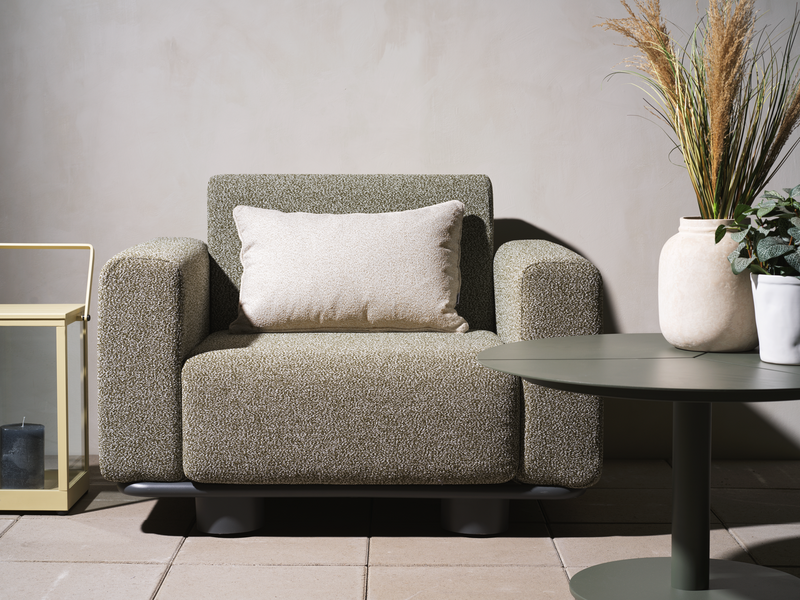 Bolster lenestol Antracit/Teddy Verde