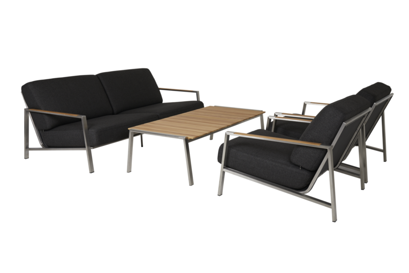 Naos 2,5-seter sofa Stainless steel/Nearly back
