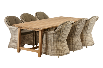Paulina stol med armlener Beige/beige