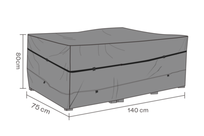 Møbeltrekk cushion box Black-Breathable