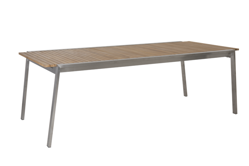 Naos spisebord Stainless steel/teak