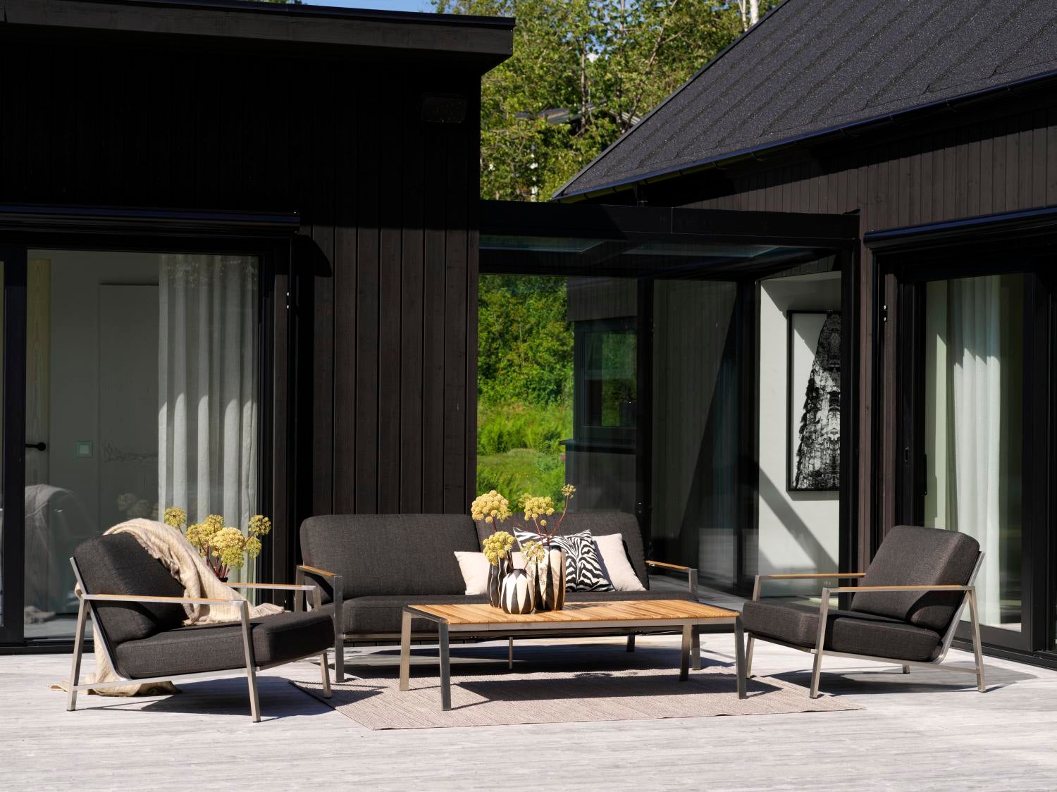 Naos 2,5-seters sofa Stainless steel/Nearly back