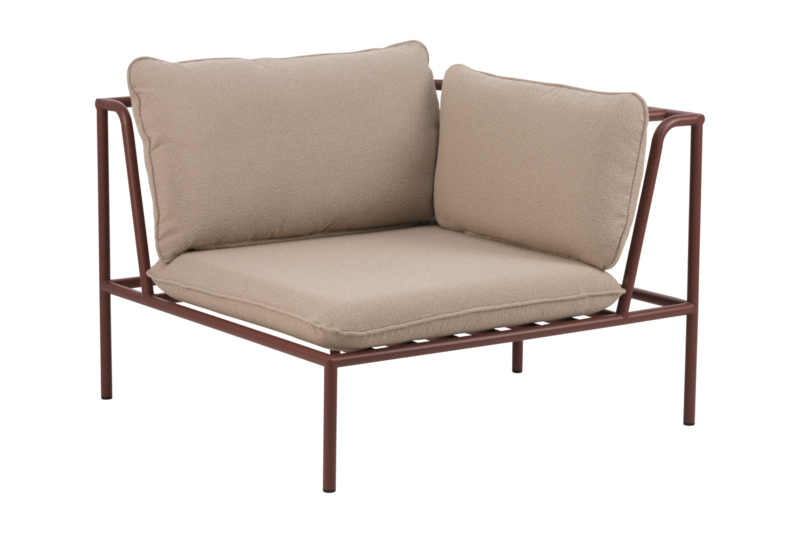 Collier hjørne Zin Red/Teddy Beige