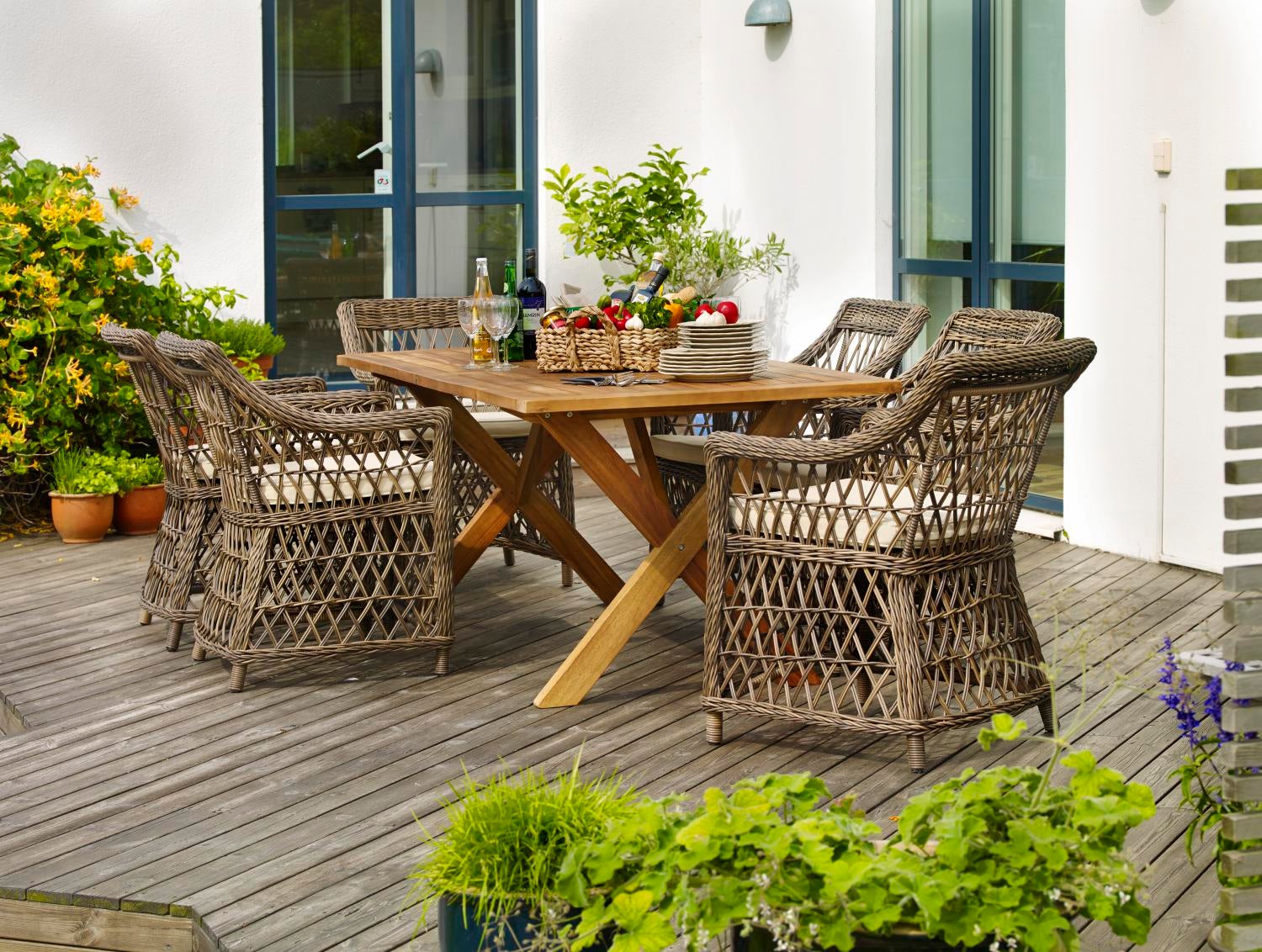 Beatrice stol med armlener Brun/beige