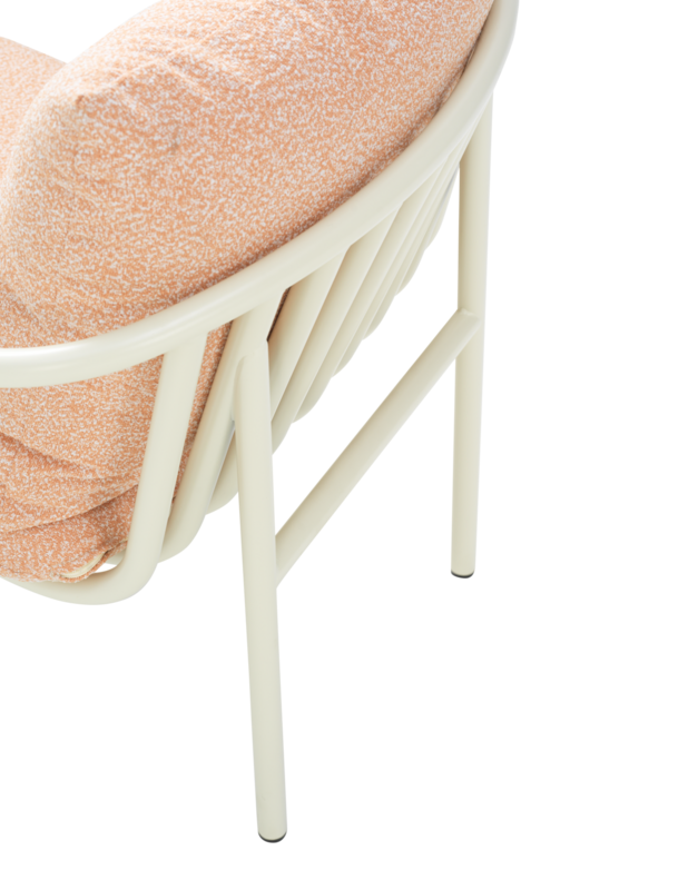 Bendt lenestol Pearl White/Teddy Orange