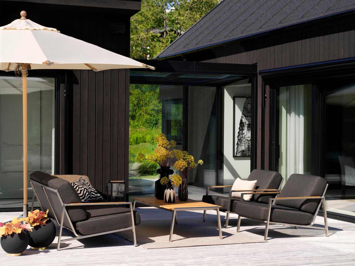 Naos 2,5-seters sofa Stainless steel/Nearly back