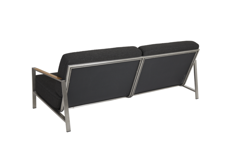 Naos 2,5-seter sofa Stainless steel/Nearly back
