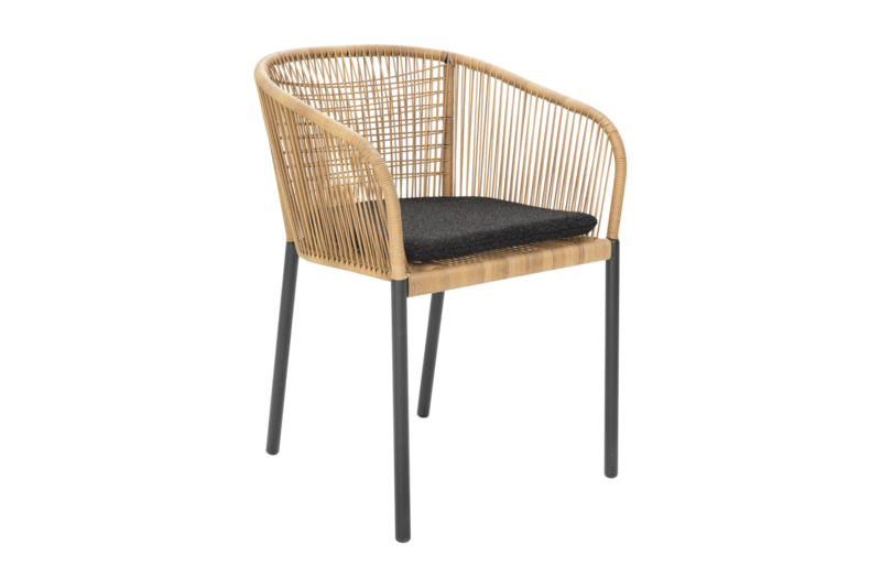 Delta stol med armlener Antracit/Teddy Black