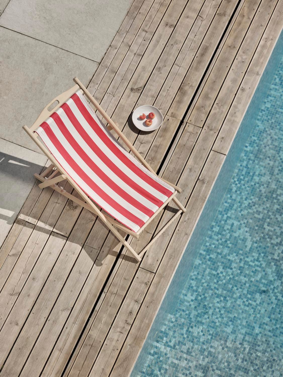 Dingla strandstol Natural/Red-White