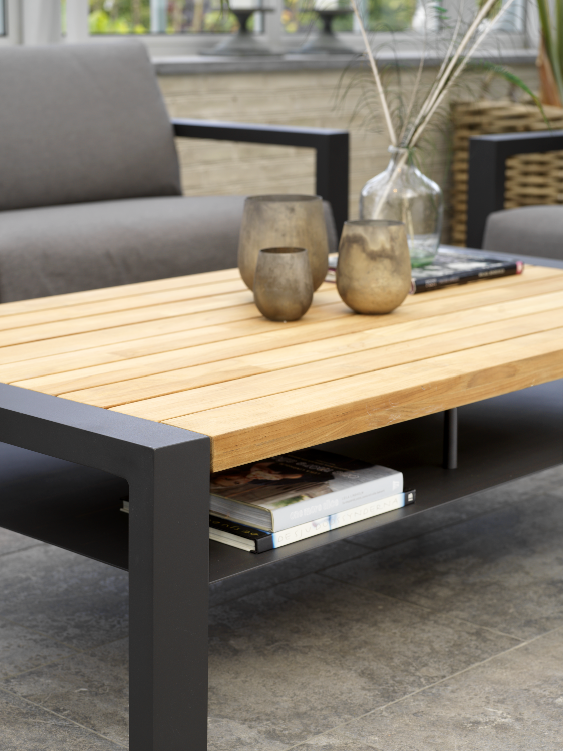 Amesdale sofabord Anthracite/Teak