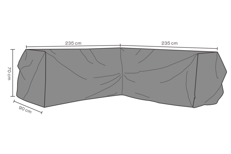 Møbeltrekk hjørnesofa Black-Breathable