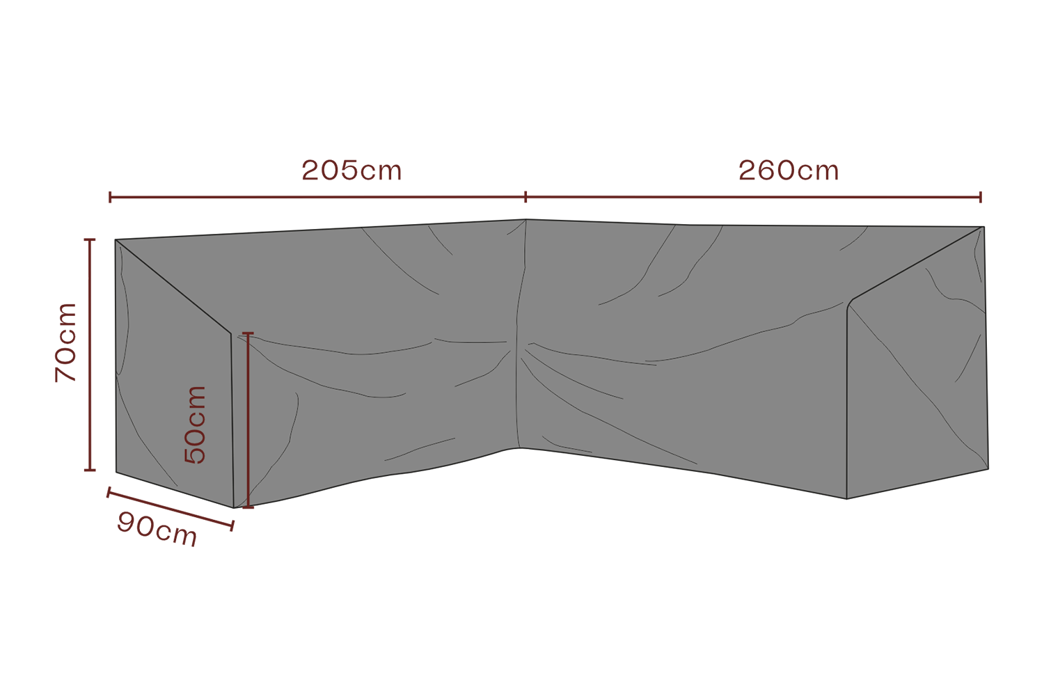 Møbeltrekk hjørnesofa Black-Breathable