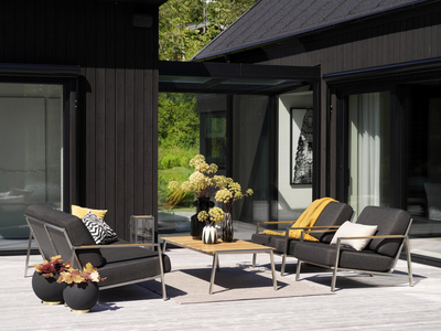 Naos 2,5-seter sofa Stainless steel/Nearly back