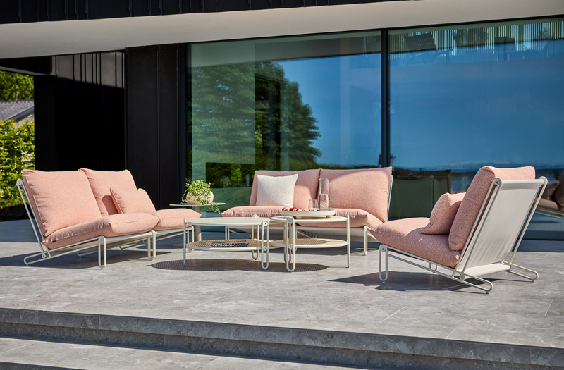 Blixt loungestol Pearl White/Teddy Orange