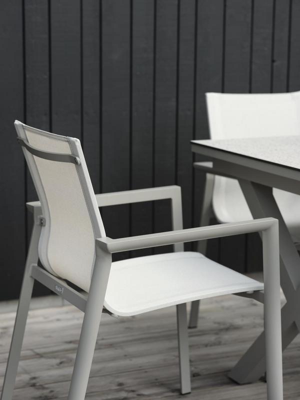 Delia stol med armlener Khaki/Off-white