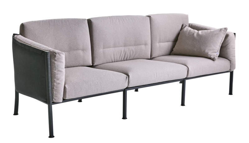 Delux 3-seter sofa Black/Teddy Beige