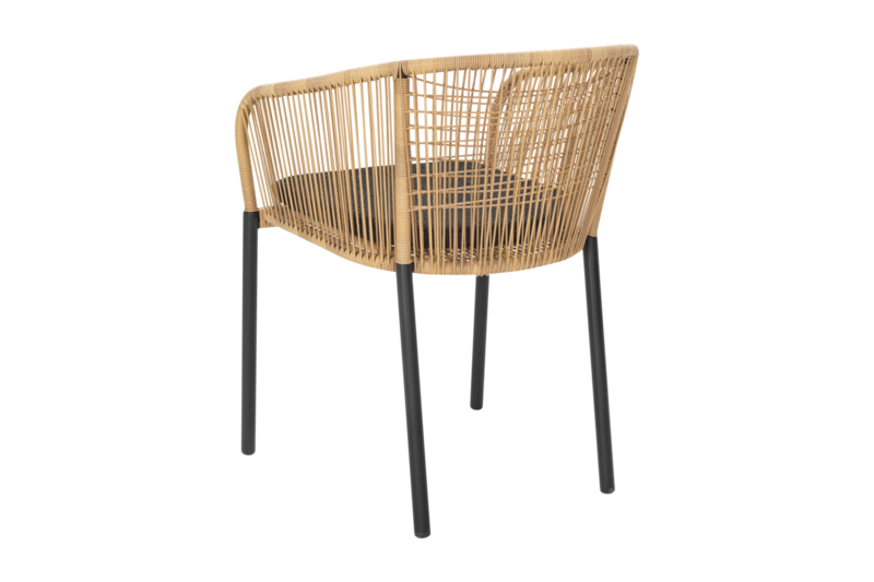 Delta stol med armlener Svart/Teddy Black