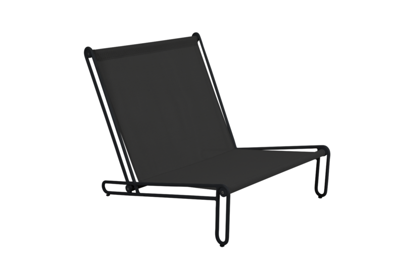 Blixt loungestol Black/Cley beige