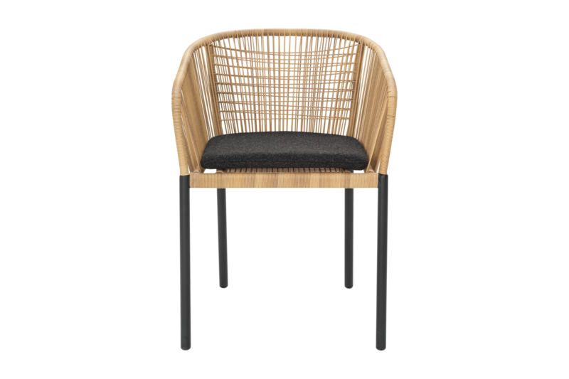 Delta stol med armlener Svart/Teddy Black