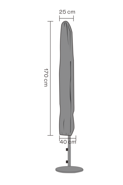 Møbeltrekk parasoll Black-Waterproof