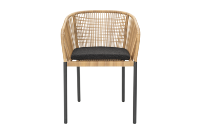 Delta stol med armlener Antracit/Teddy Black