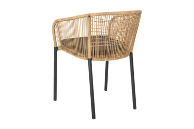 Delta stol med armlener Svart/Teddy Black