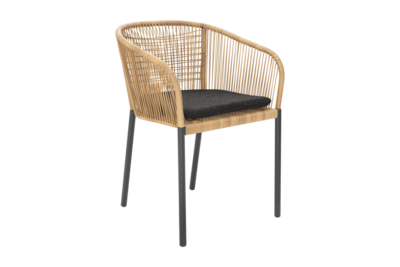 Delta stol med armlener Antracit/Teddy Black