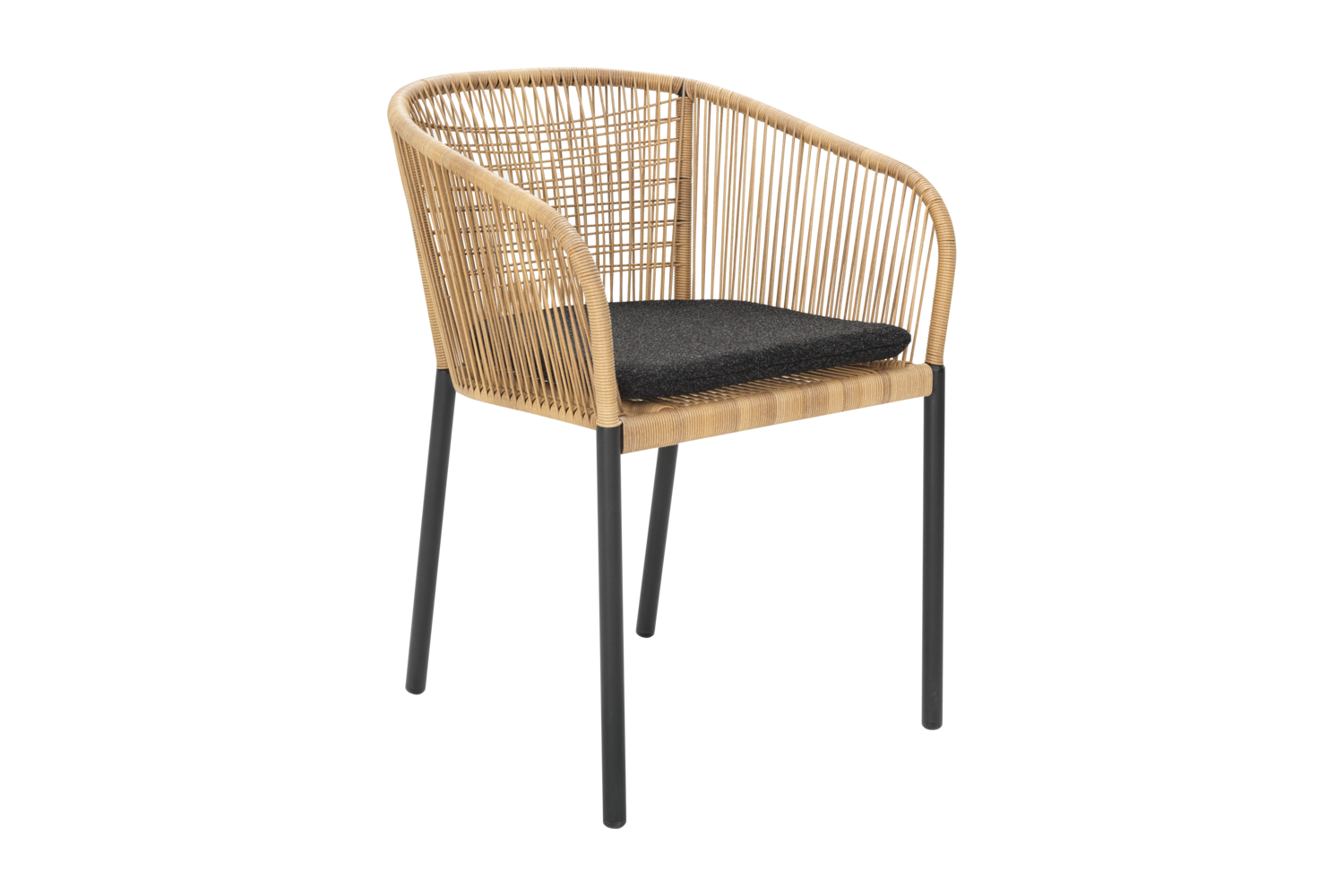 Delta stol med armlener Svart/Teddy Black